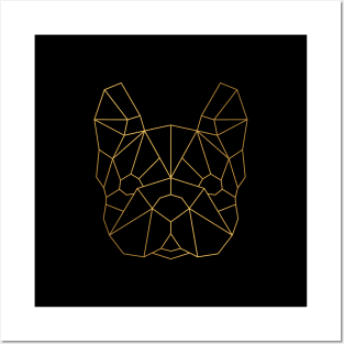 Geo Dog - Gold Posters and Art